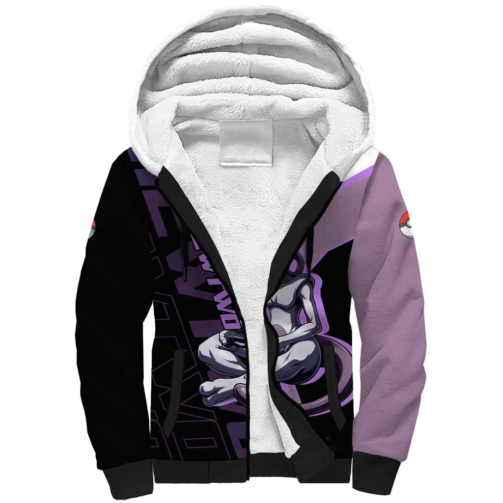 Mewtwo Poké Sherpa Hoodie Shadowcore Anime Style