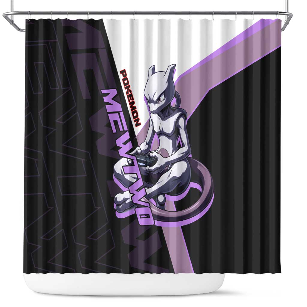 Mewtwo Poké Shower Curtain Shadowcore Anime Style