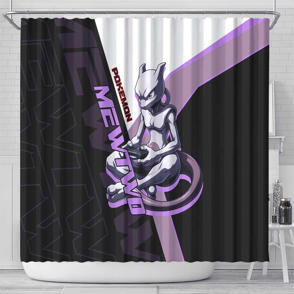 Mewtwo Poké Shower Curtain Shadowcore Anime Style