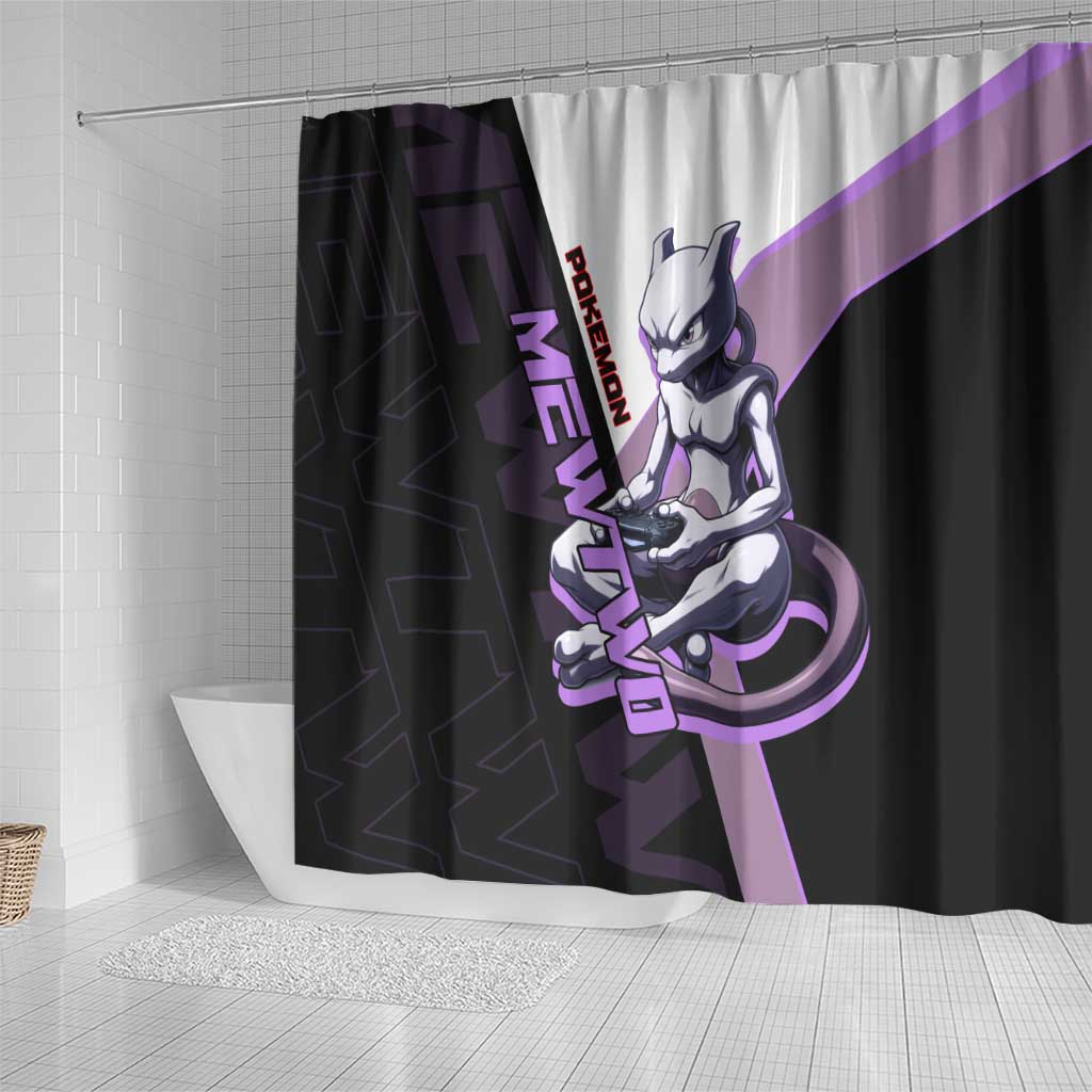 Mewtwo Poké Shower Curtain Shadowcore Anime Style