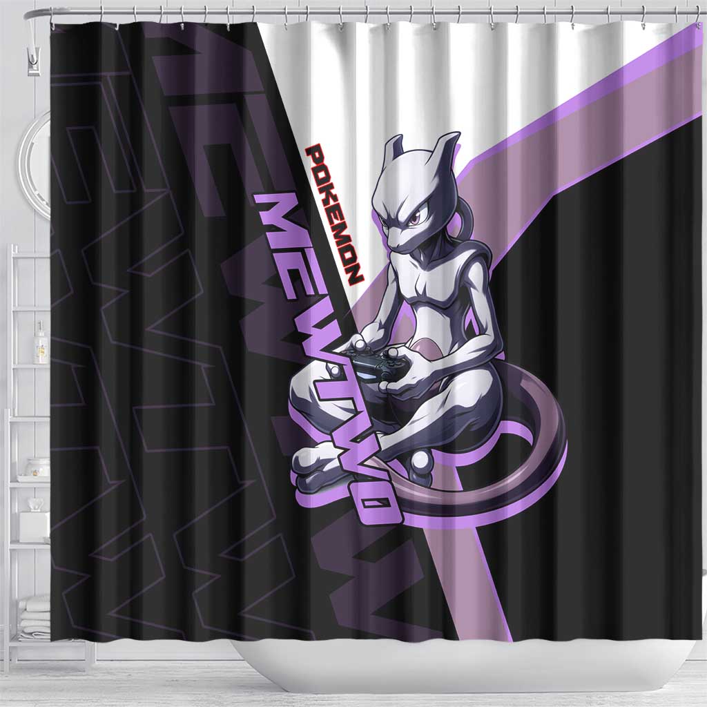 Mewtwo Poké Shower Curtain Shadowcore Anime Style