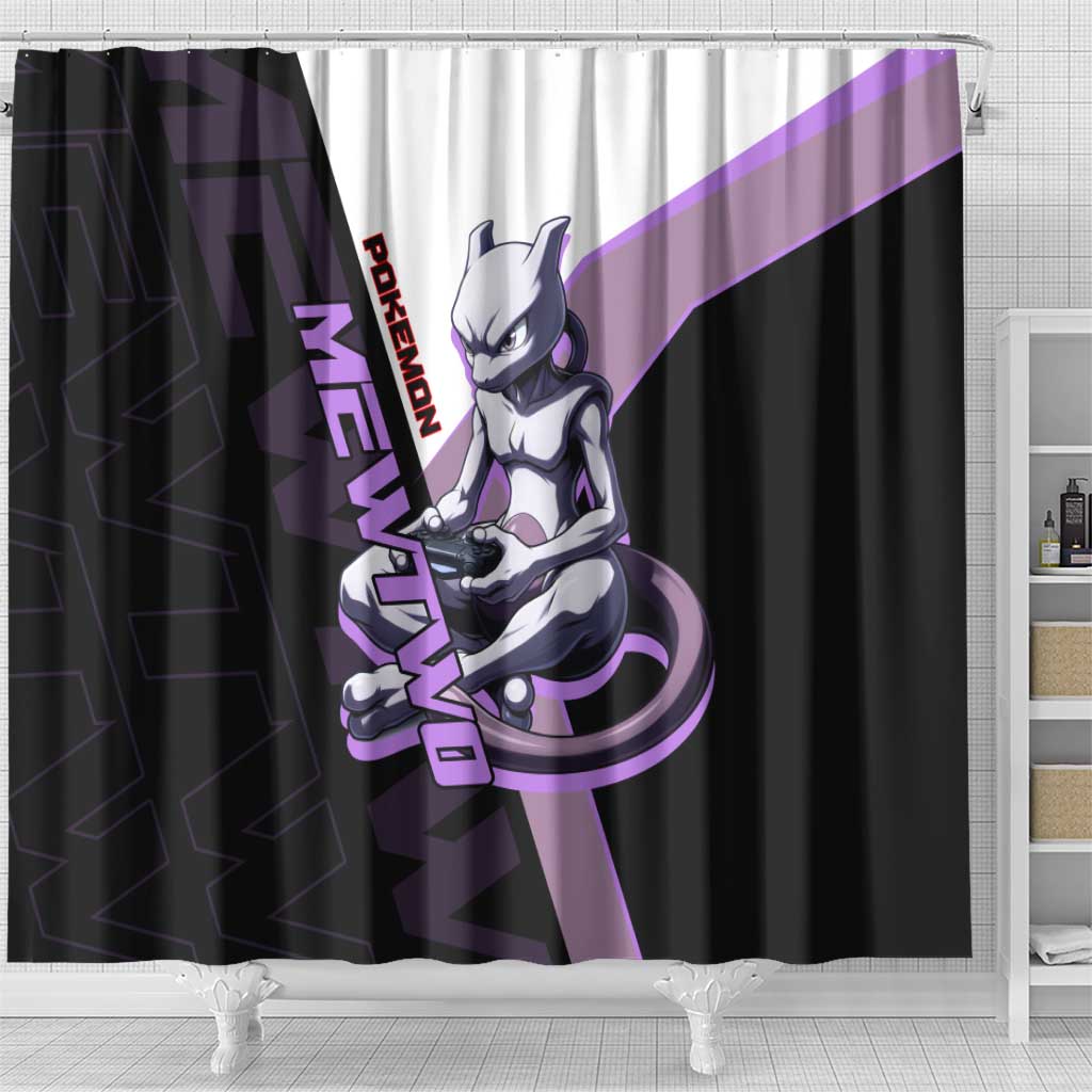 Mewtwo Poké Shower Curtain Shadowcore Anime Style