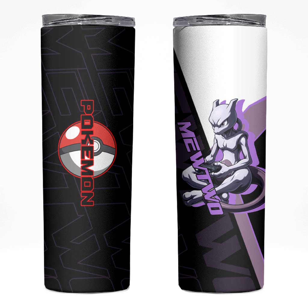 Mewtwo Poké Skinny Tumbler Shadowcore Anime Style