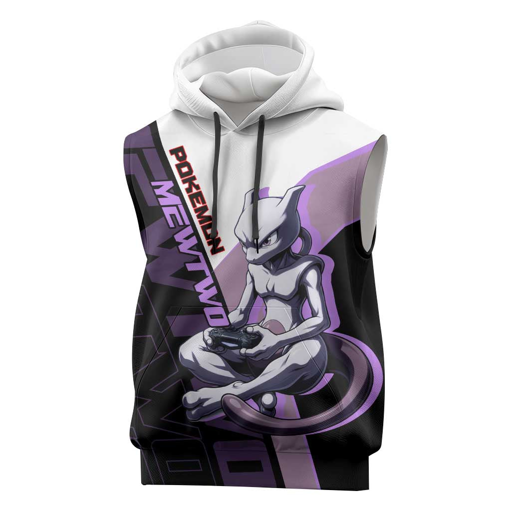 Mewtwo Poké Sleeveless Hoodie Shadowcore Anime Style
