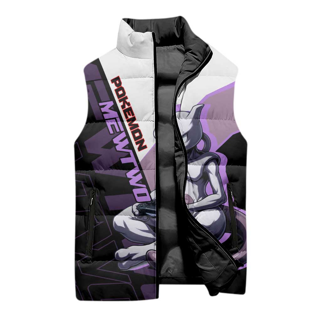 Mewtwo Poké Sleeveless Puffer Jacket Shadowcore Anime Style