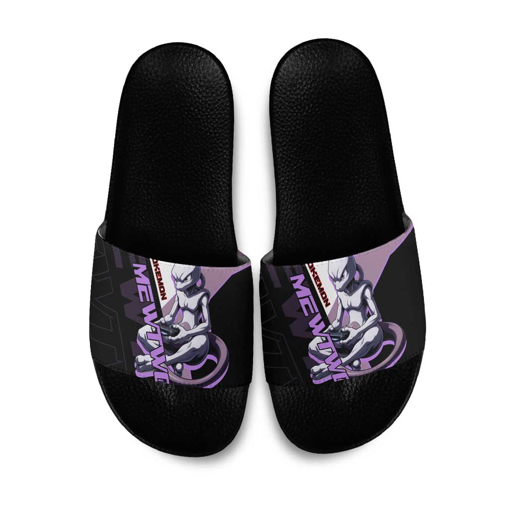 Mewtwo Poké Slide Sandals Shadowcore Anime Style