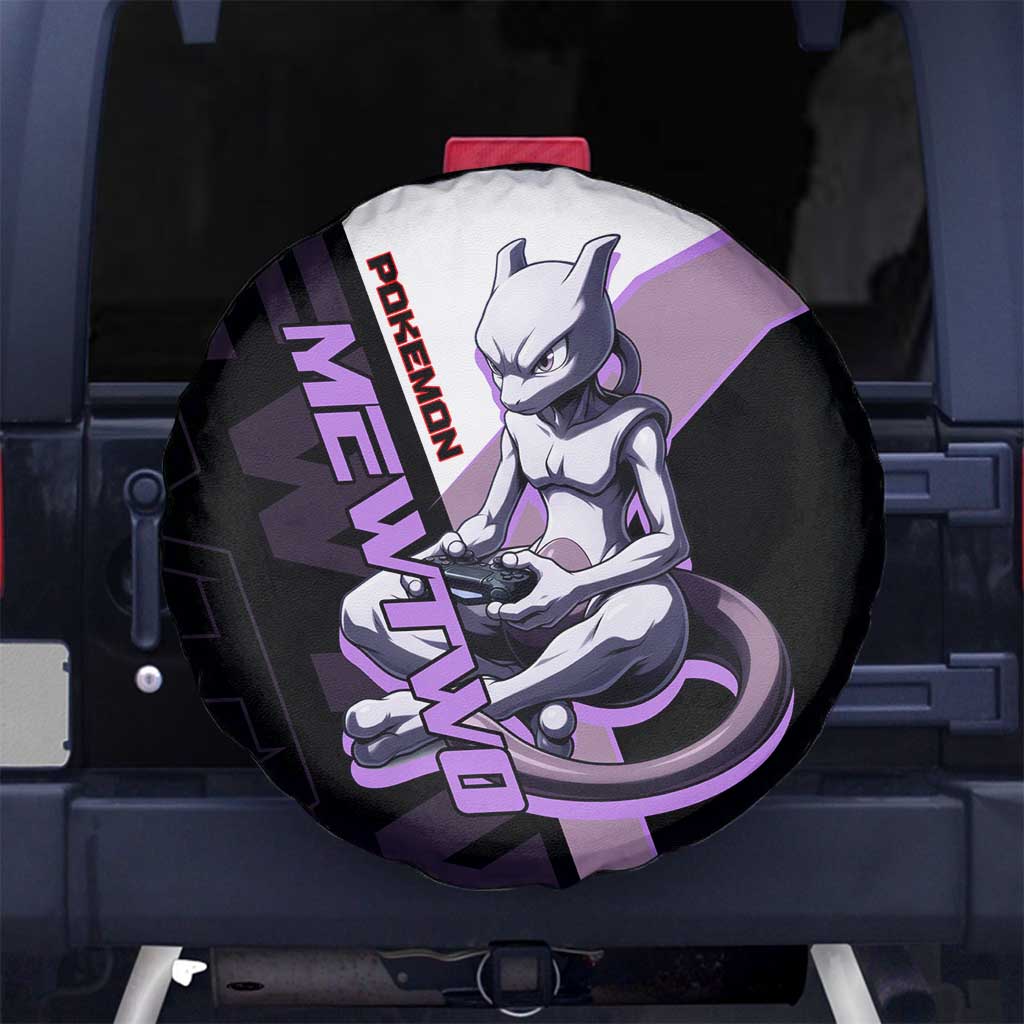 Mewtwo Poké Spare Tire Cover Shadowcore Anime Style