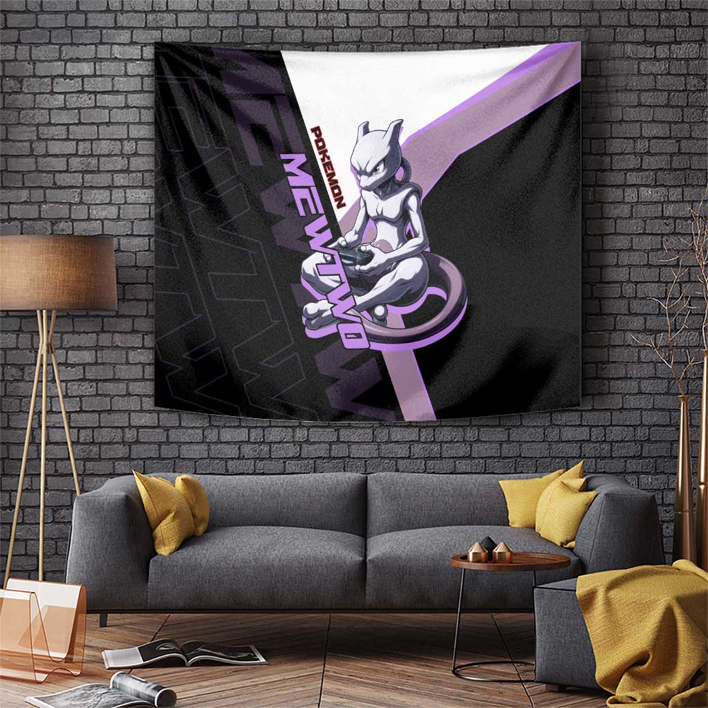 Mewtwo Poké Tapestry Shadowcore Anime Style