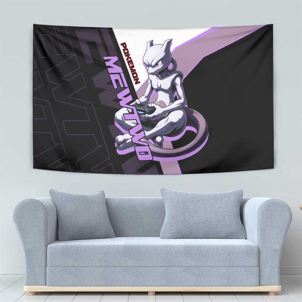 Mewtwo Poké Tapestry Shadowcore Anime Style