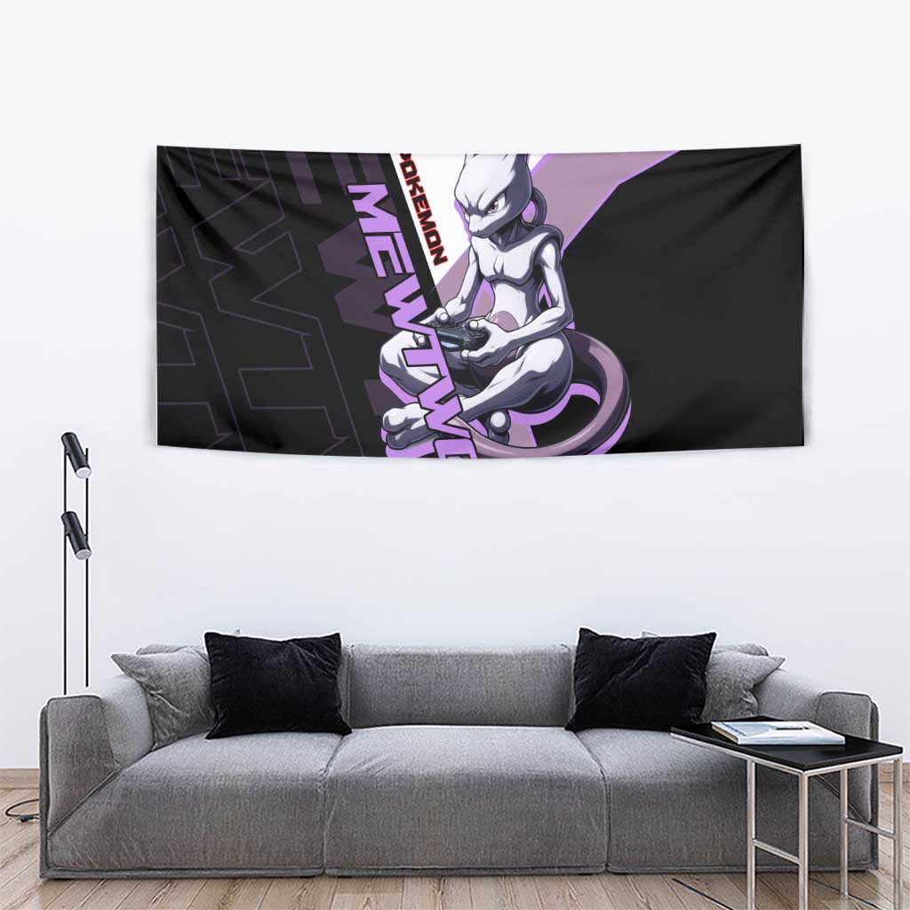 Mewtwo Poké Tapestry Shadowcore Anime Style