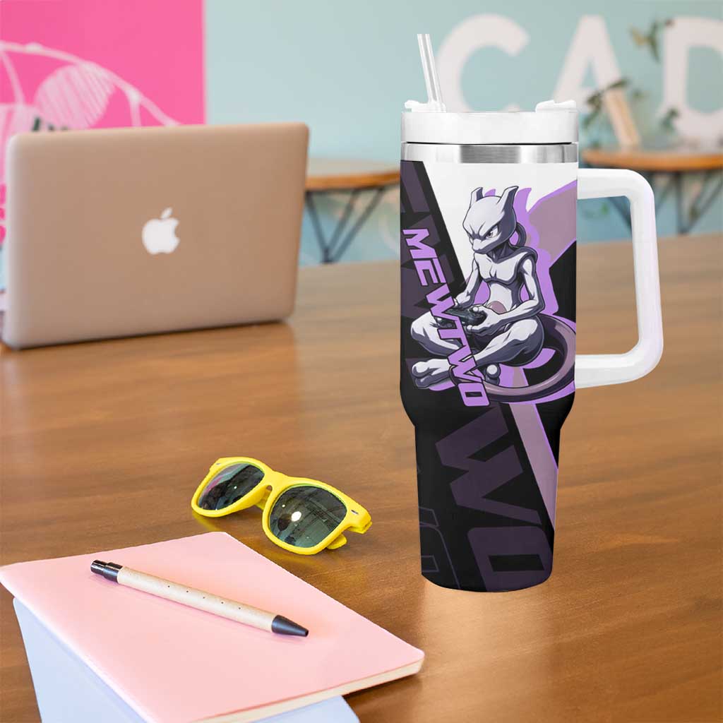 Mewtwo Poké Tumbler With Handle Shadowcore Anime Style