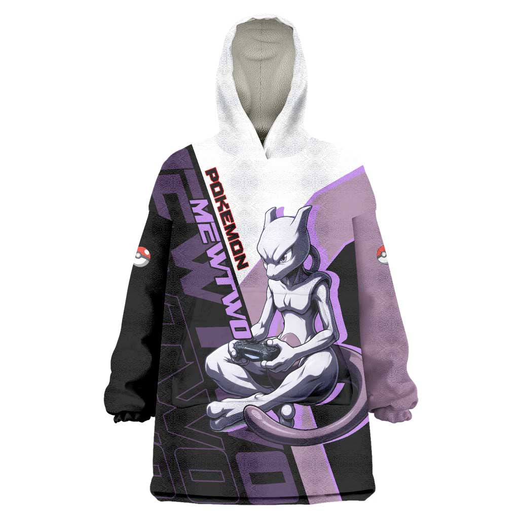 Mewtwo Poké Wearable Blanket Hoodie Shadowcore Anime Style