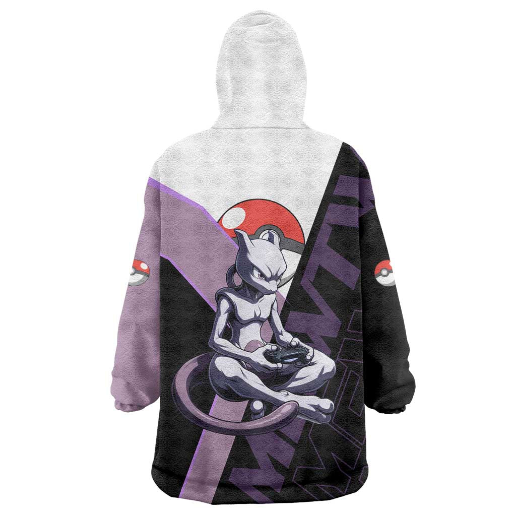 Mewtwo Poké Wearable Blanket Hoodie Shadowcore Anime Style