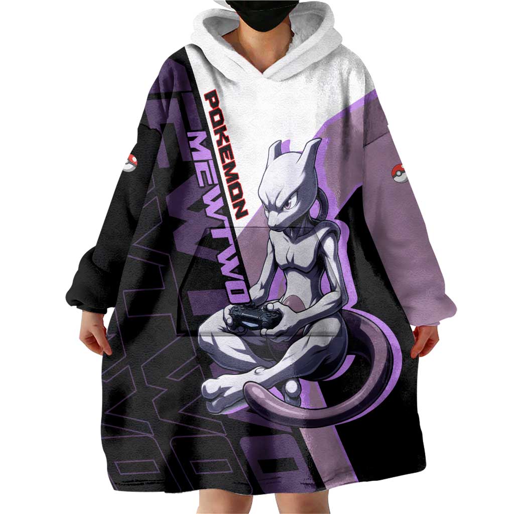 Mewtwo Poké Wearable Blanket Hoodie Shadowcore Anime Style