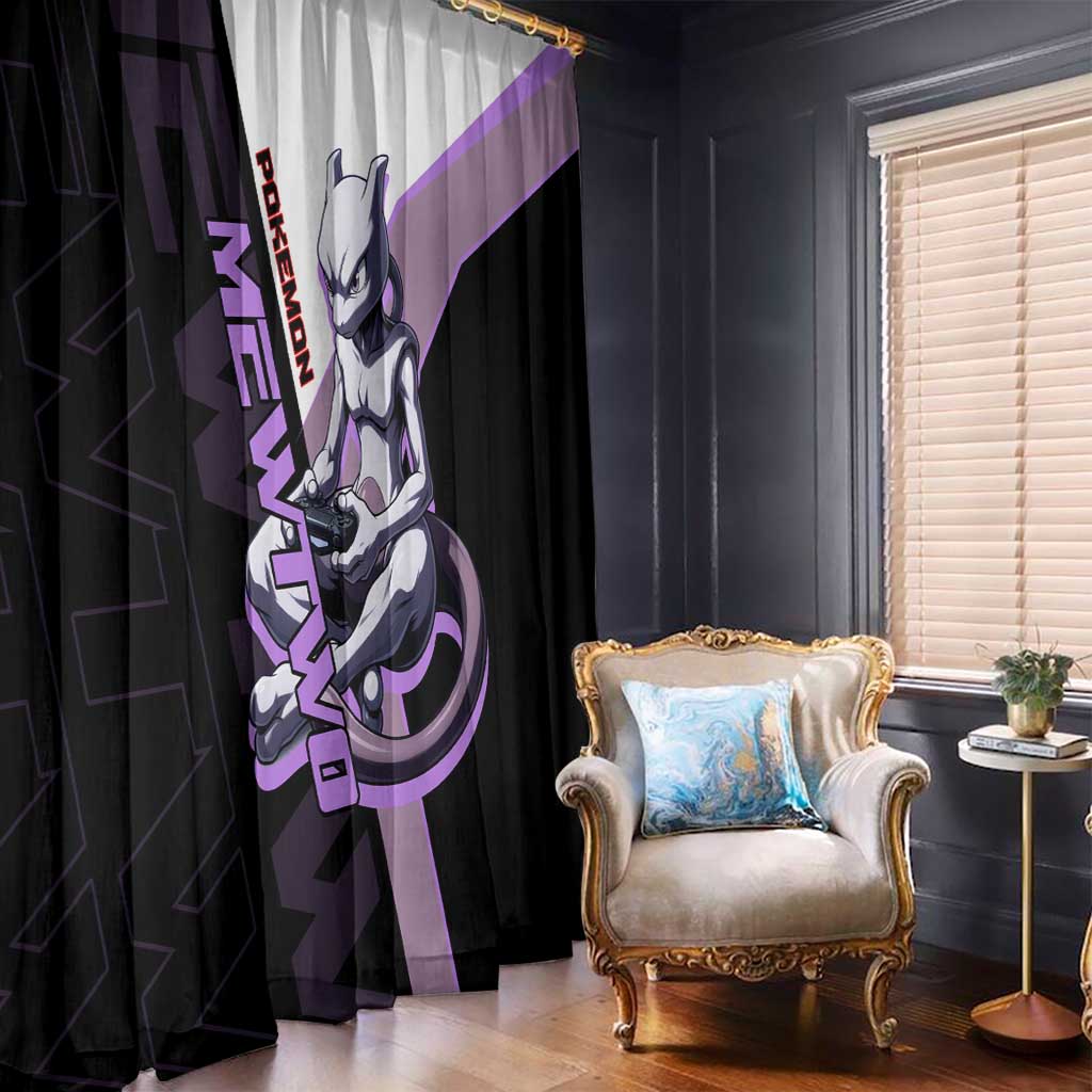 Mewtwo Poké Window Curtain Shadowcore Anime Style