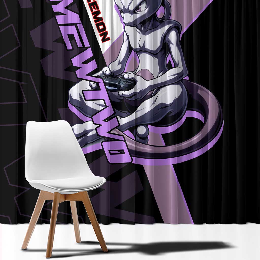 Mewtwo Poké Window Curtain Shadowcore Anime Style
