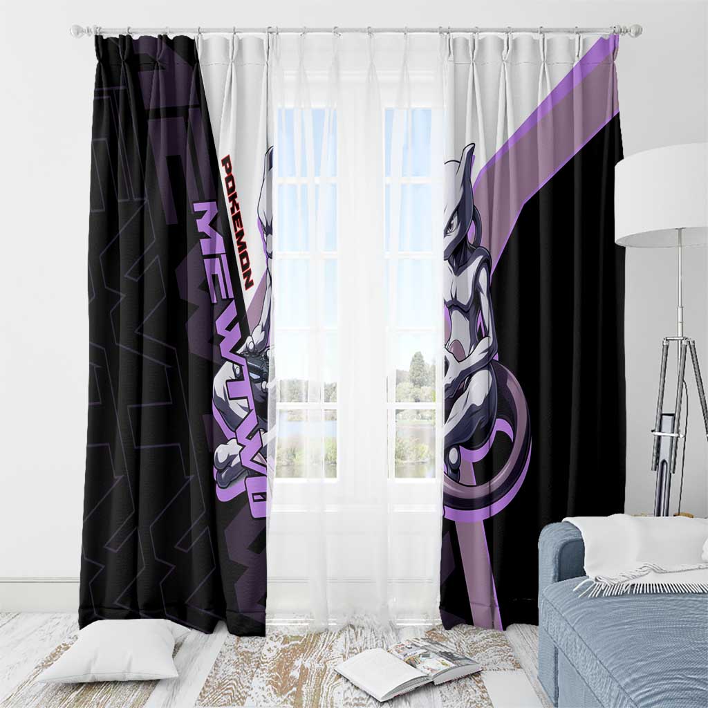 Mewtwo Poké Window Curtain Shadowcore Anime Style