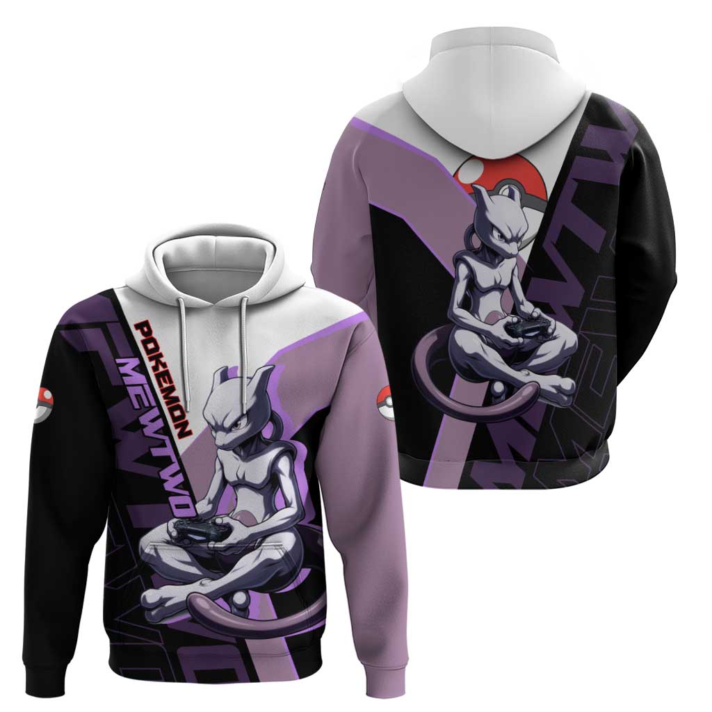 Mewtwo Poké Zip Hoodie Shadowcore Anime Style