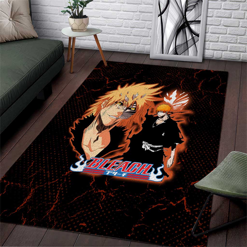 Ichigo Kurosaki Bleach Area Rug Fiery Anime Grunge Aesthetic
