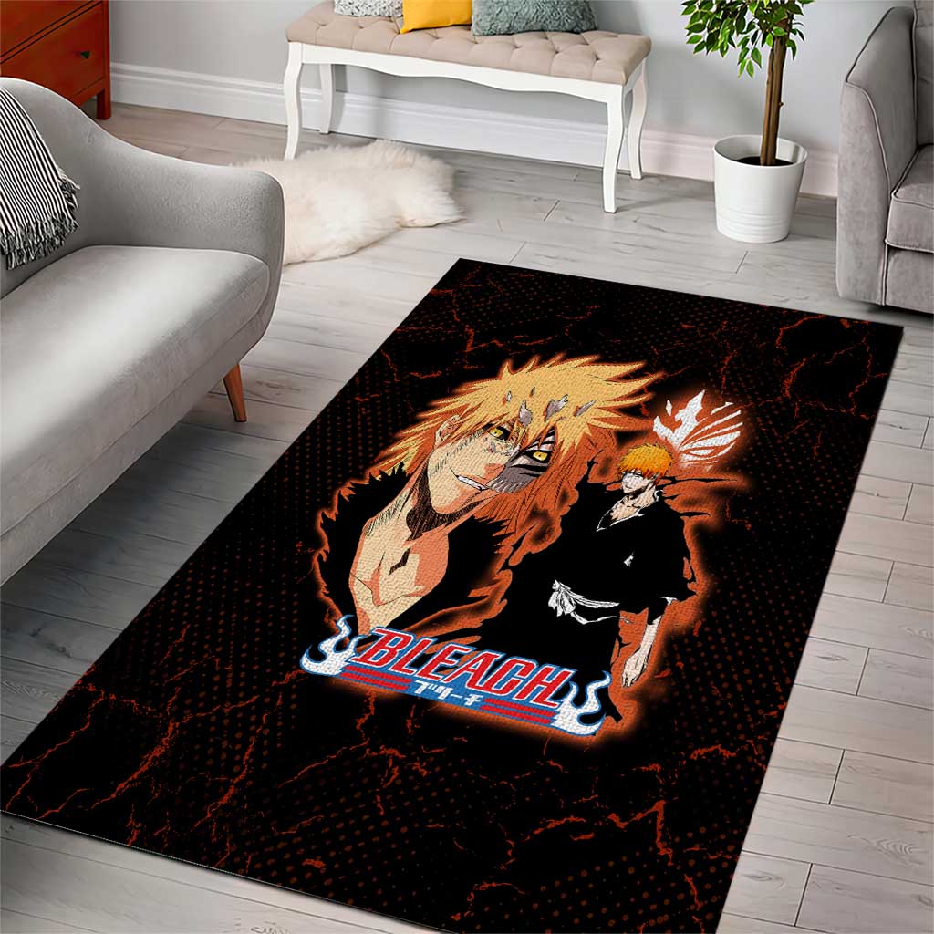 Ichigo Kurosaki Bleach Area Rug Fiery Anime Grunge Aesthetic