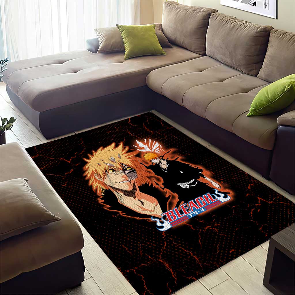 Ichigo Kurosaki Bleach Area Rug Fiery Anime Grunge Aesthetic