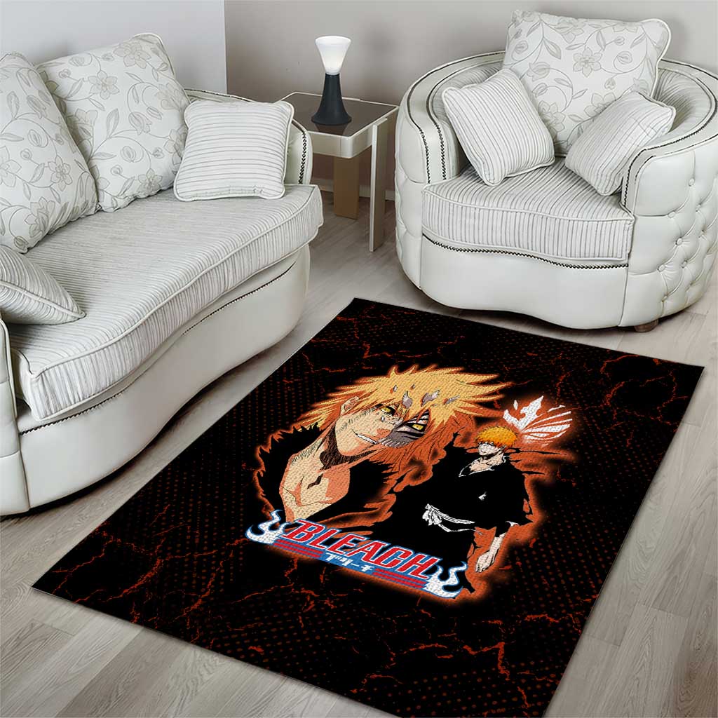 Ichigo Kurosaki Bleach Area Rug Fiery Anime Grunge Aesthetic