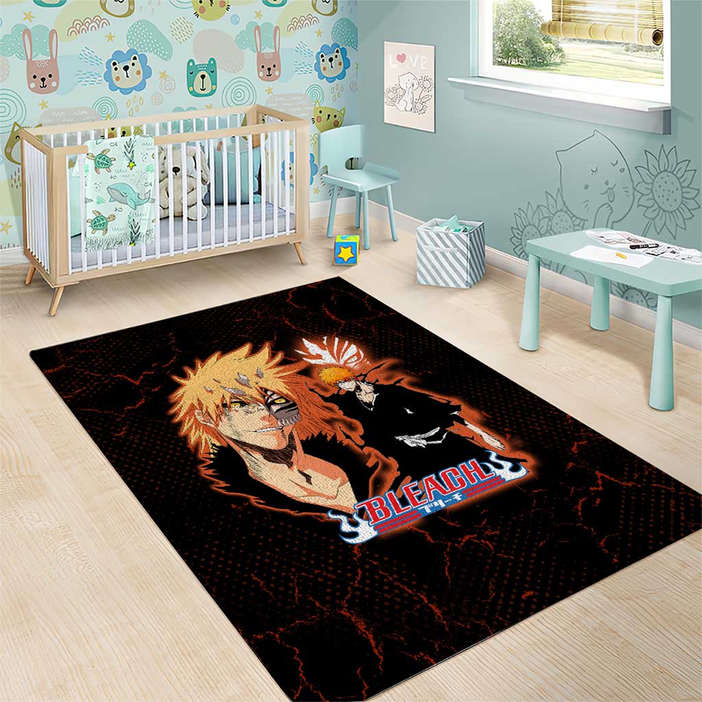 Ichigo Kurosaki Bleach Area Rug Fiery Anime Grunge Aesthetic