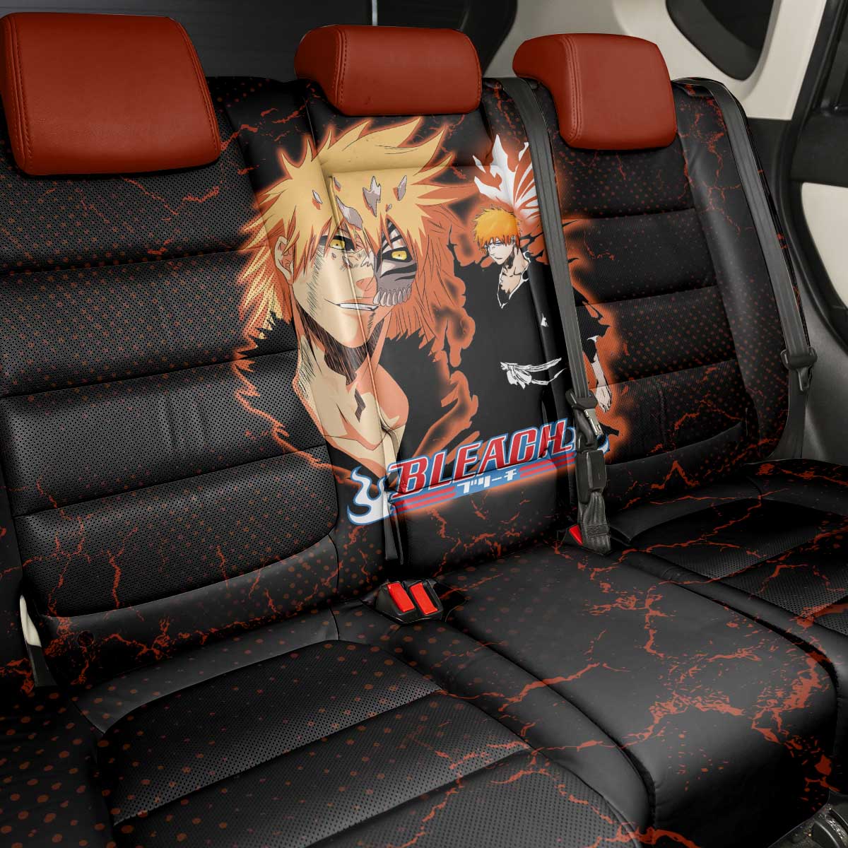 Ichigo Kurosaki Bleach Back Car Seat Cover Fiery Anime Grunge Aesthetic