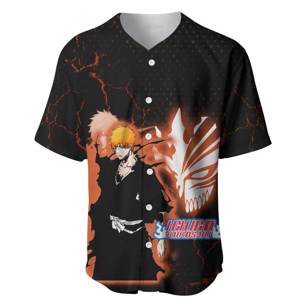 Ichigo Kurosaki Bleach Baseball Jersey Fiery Anime Grunge Aesthetic