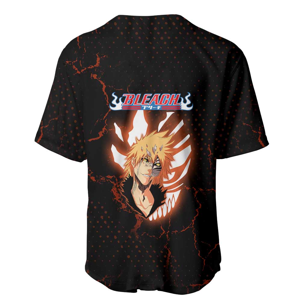 Ichigo Kurosaki Bleach Baseball Jersey Fiery Anime Grunge Aesthetic