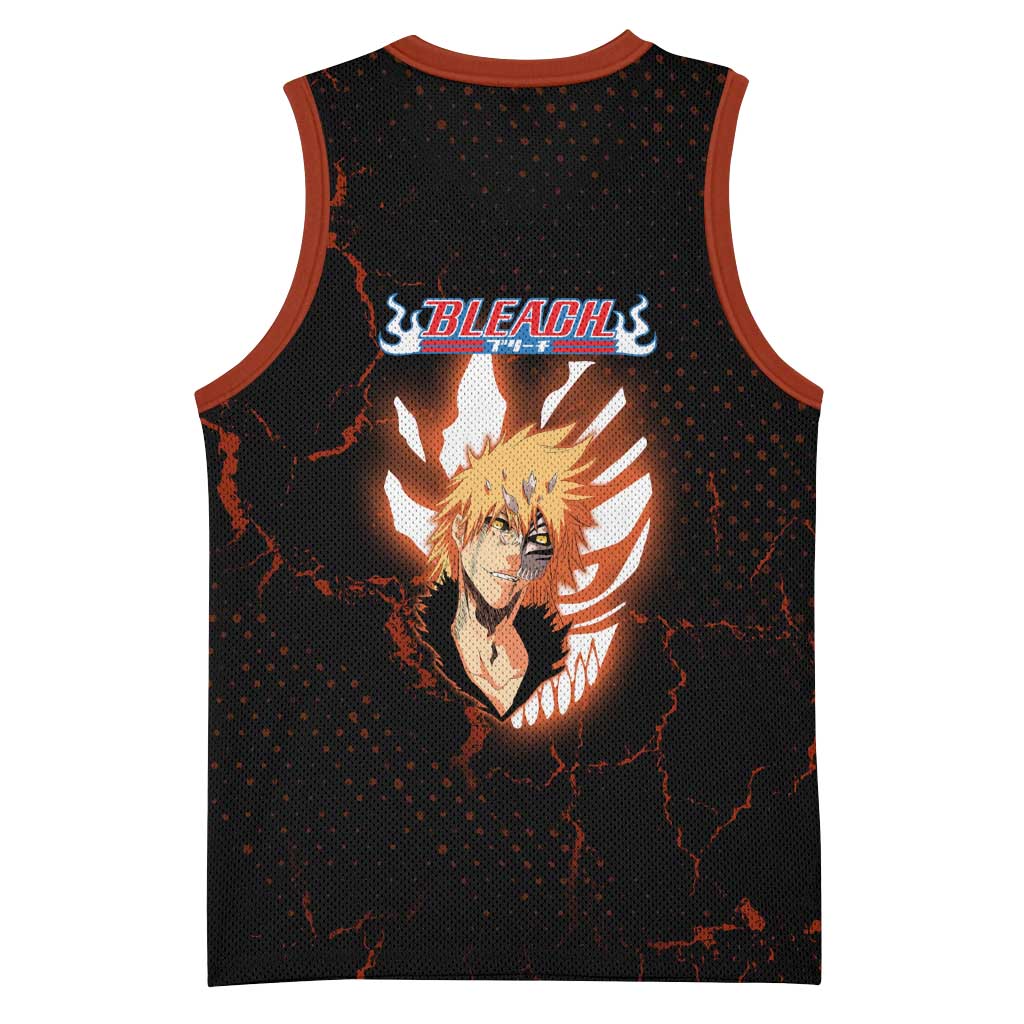 Ichigo Kurosaki Bleach Basketball Jersey Fiery Anime Grunge Aesthetic