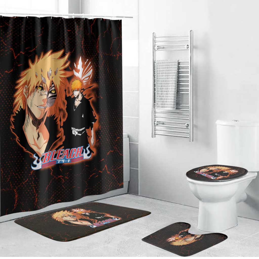 Ichigo Kurosaki Bleach Bathroom Set Fiery Anime Grunge Aesthetic