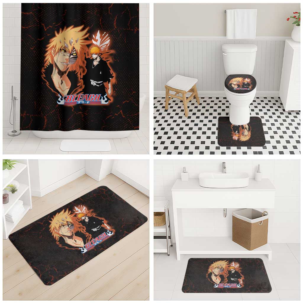 Ichigo Kurosaki Bleach Bathroom Set Fiery Anime Grunge Aesthetic