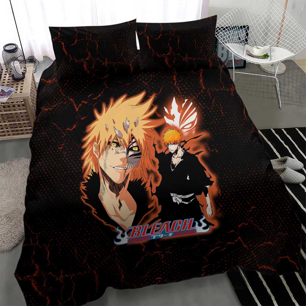 Ichigo Kurosaki Bleach Bedding Set Fiery Anime Grunge Aesthetic