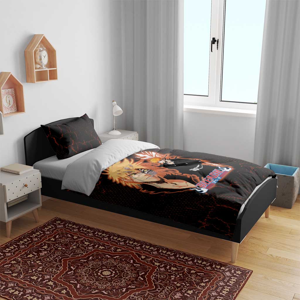 Ichigo Kurosaki Bleach Bedding Set Fiery Anime Grunge Aesthetic