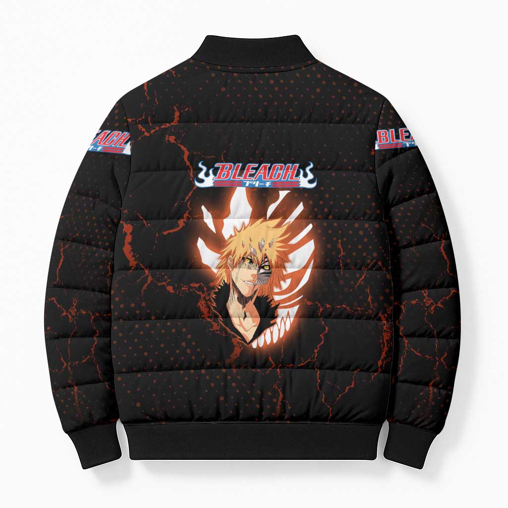 Ichigo Kurosaki Bleach Bomber Puffer Jacket Fiery Anime Grunge Aesthetic