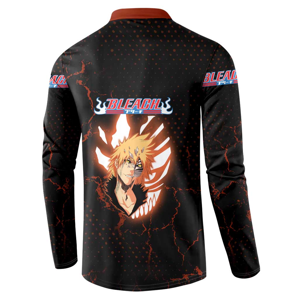 Ichigo Kurosaki Bleach Button Sweatshirt Fiery Anime Grunge Aesthetic