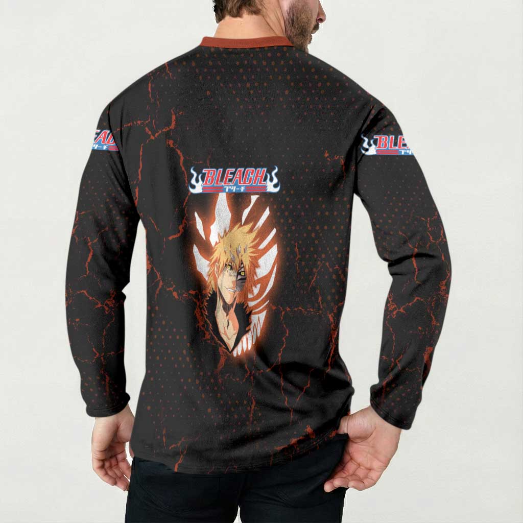 Ichigo Kurosaki Bleach Button Sweatshirt Fiery Anime Grunge Aesthetic