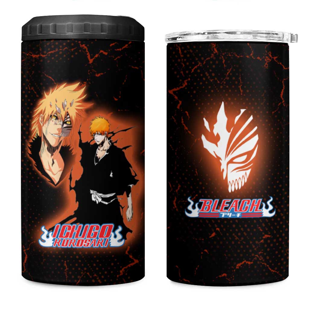 Ichigo Kurosaki Bleach 4 in 1 Can Cooler Tumbler Fiery Anime Grunge Aesthetic