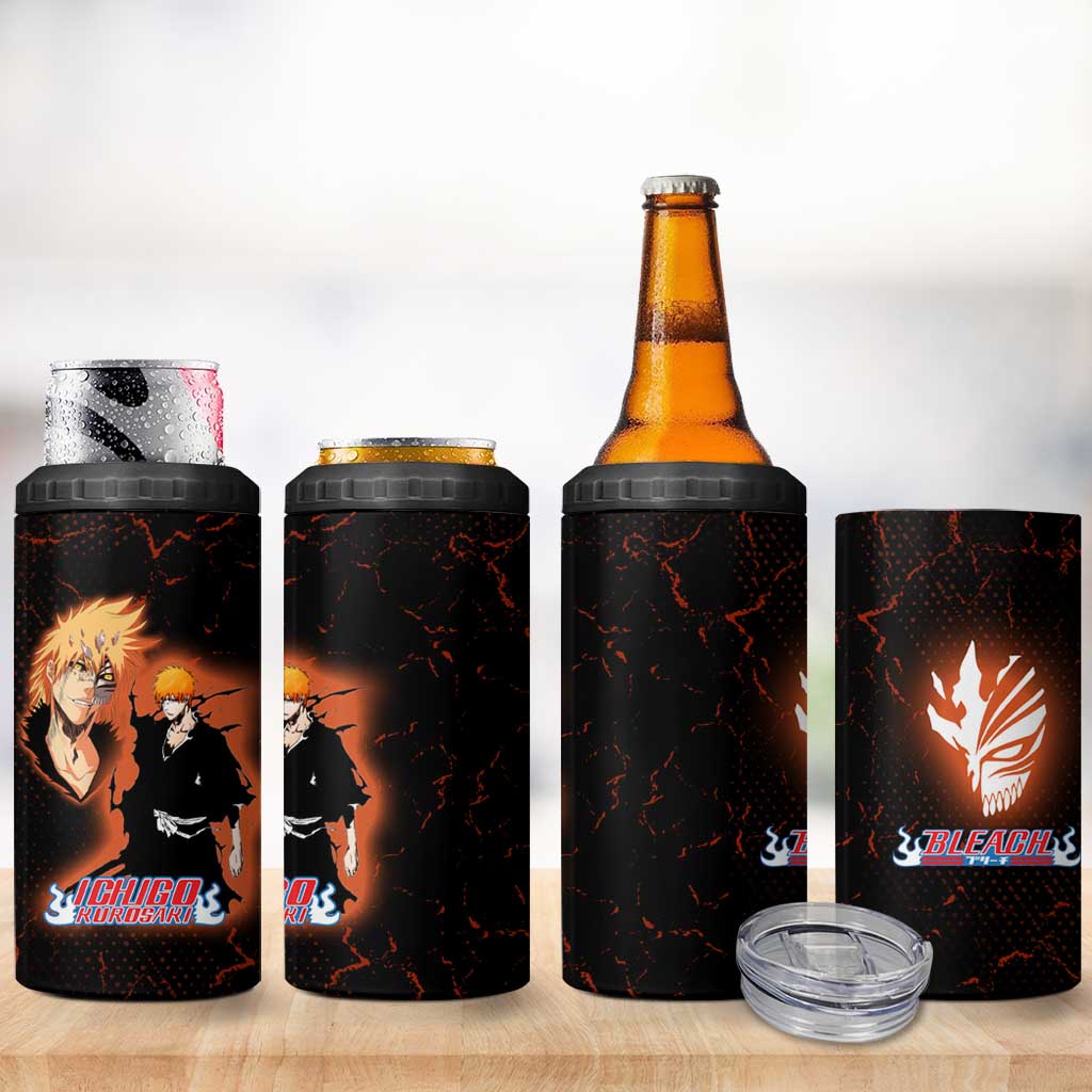 Ichigo Kurosaki Bleach 4 in 1 Can Cooler Tumbler Fiery Anime Grunge Aesthetic