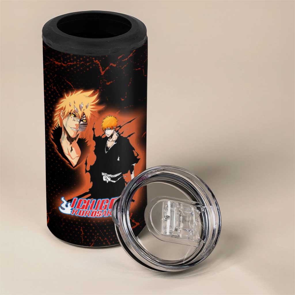 Ichigo Kurosaki Bleach 4 in 1 Can Cooler Tumbler Fiery Anime Grunge Aesthetic