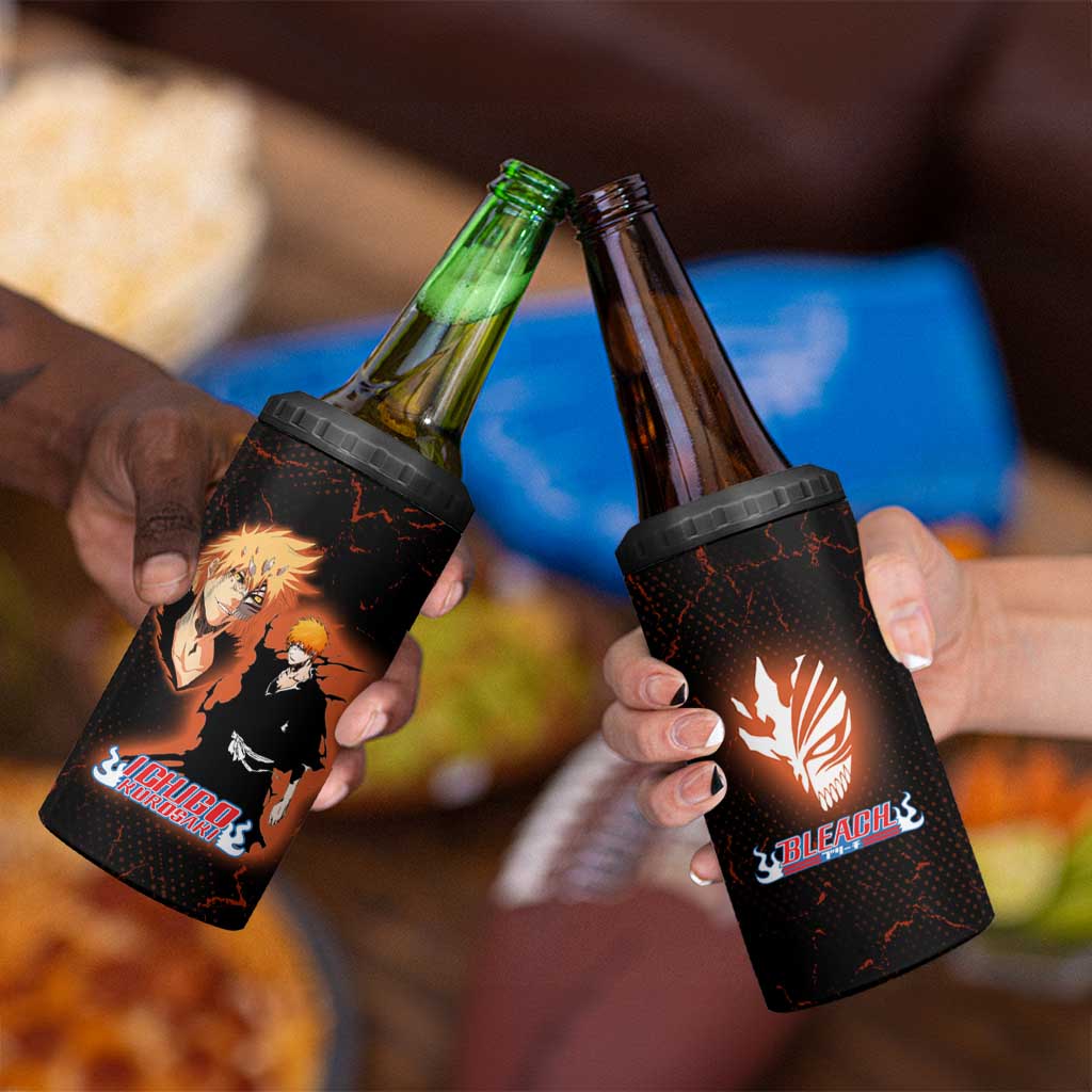 Ichigo Kurosaki Bleach 4 in 1 Can Cooler Tumbler Fiery Anime Grunge Aesthetic