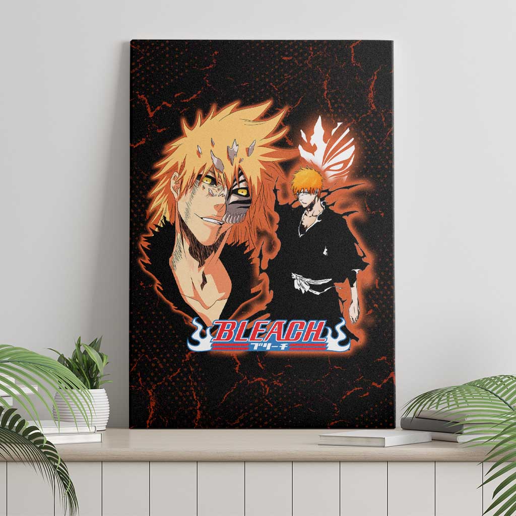 Ichigo Kurosaki Bleach Canvas Wall Art Fiery Anime Grunge Aesthetic