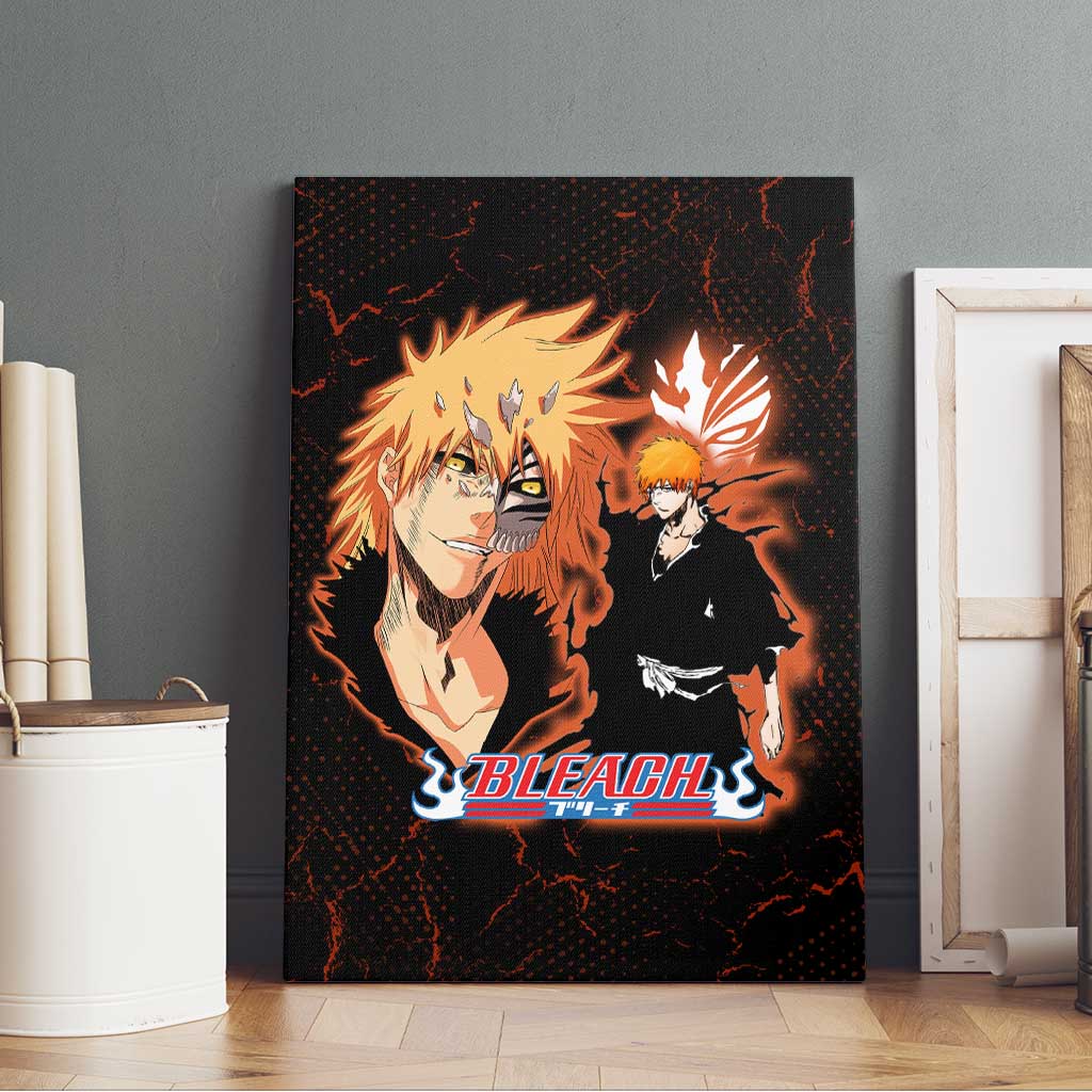 Ichigo Kurosaki Bleach Canvas Wall Art Fiery Anime Grunge Aesthetic
