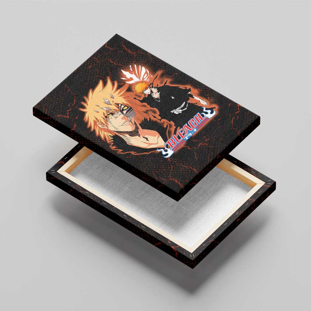 Ichigo Kurosaki Bleach Canvas Wall Art Fiery Anime Grunge Aesthetic