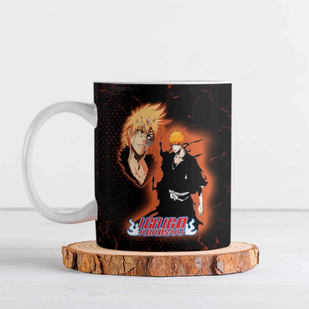 Ichigo Kurosaki Bleach Ceramic Mug Fiery Anime Grunge Aesthetic