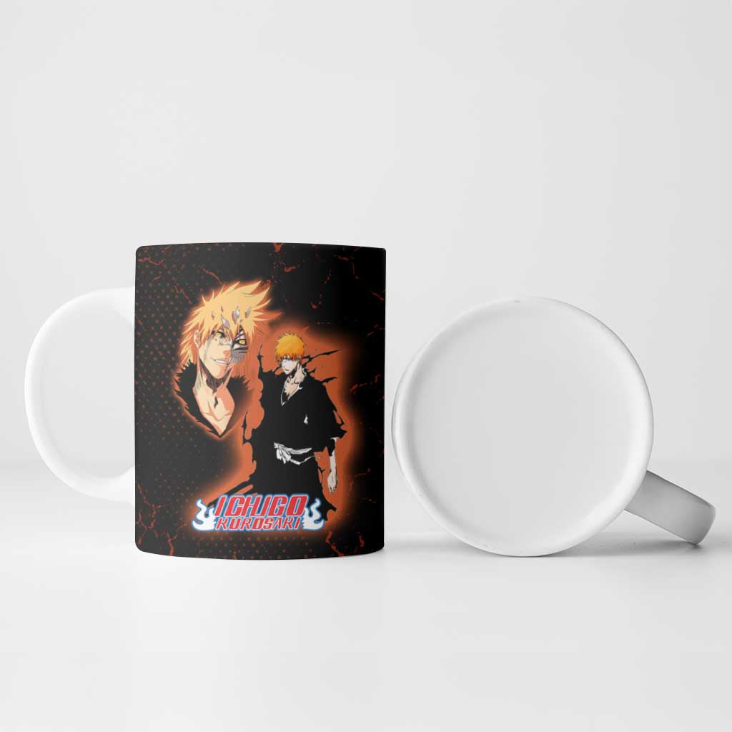 Ichigo Kurosaki Bleach Ceramic Mug Fiery Anime Grunge Aesthetic