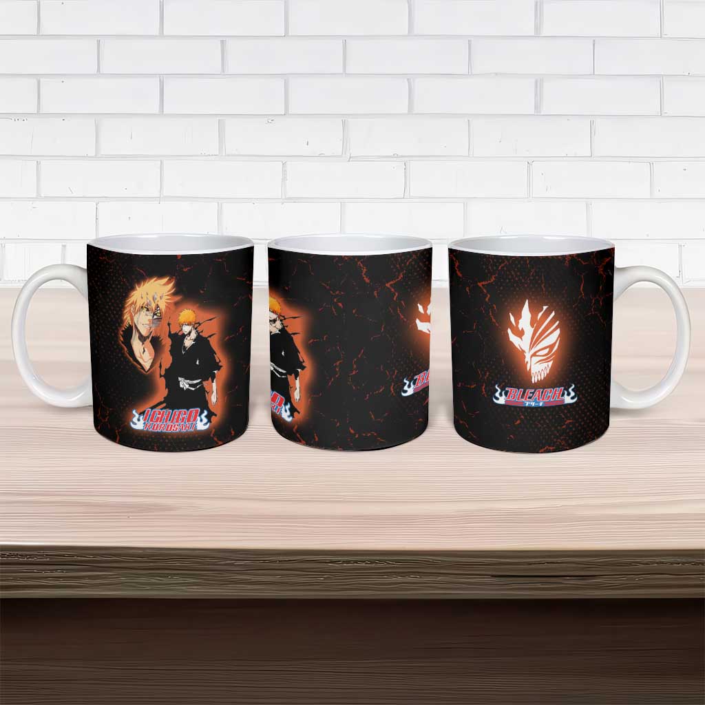 Ichigo Kurosaki Bleach Ceramic Mug Fiery Anime Grunge Aesthetic