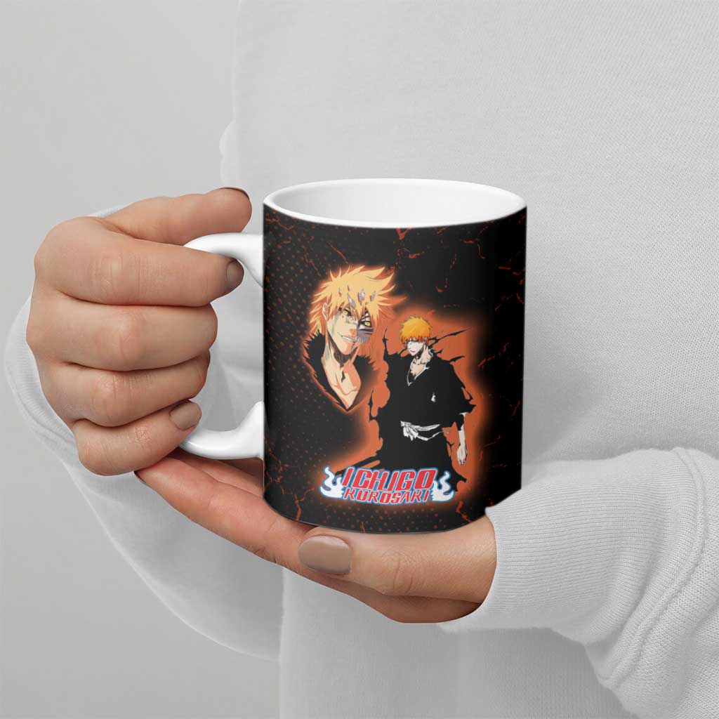 Ichigo Kurosaki Bleach Ceramic Mug Fiery Anime Grunge Aesthetic