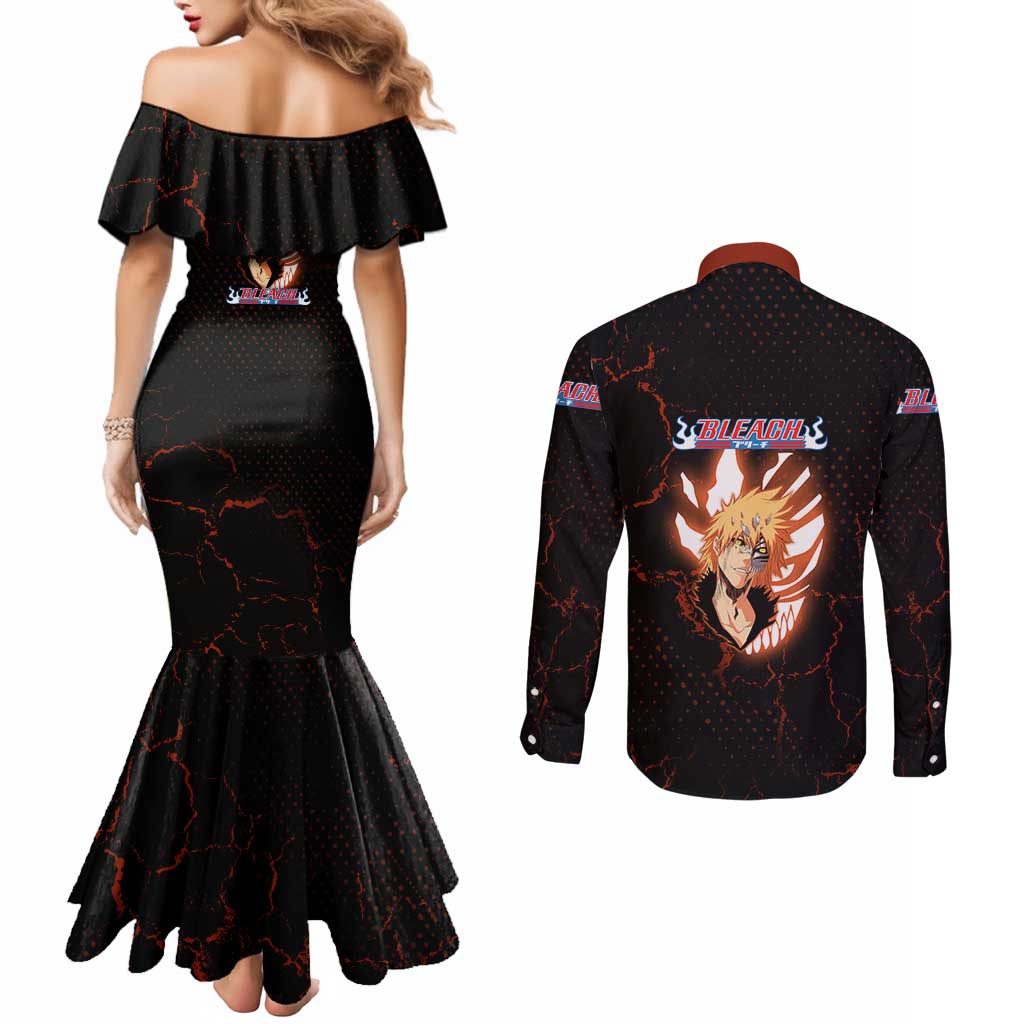 Ichigo Kurosaki Bleach Couples Matching Mermaid Dress and Long Sleeve Button Shirt Fiery Anime Grunge Aesthetic
